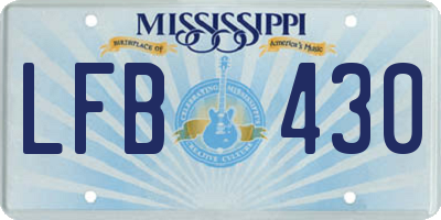 MS license plate LFB430