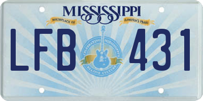 MS license plate LFB431