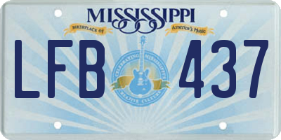 MS license plate LFB437