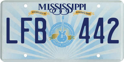 MS license plate LFB442