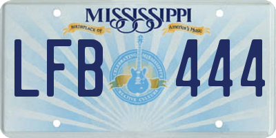 MS license plate LFB444