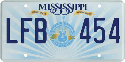 MS license plate LFB454