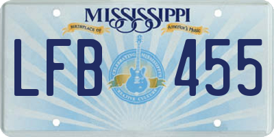 MS license plate LFB455