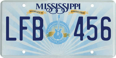 MS license plate LFB456