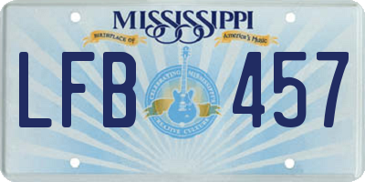 MS license plate LFB457