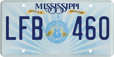 MS license plate LFB460