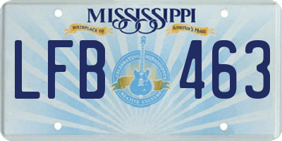 MS license plate LFB463