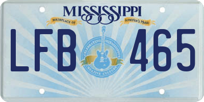 MS license plate LFB465