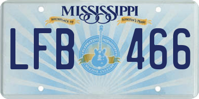 MS license plate LFB466