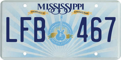 MS license plate LFB467