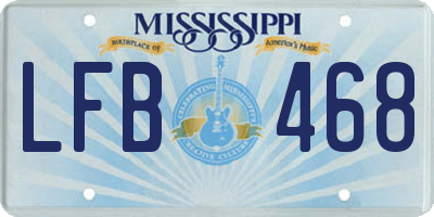 MS license plate LFB468