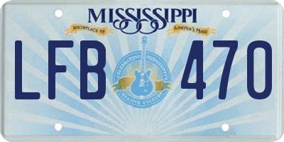 MS license plate LFB470