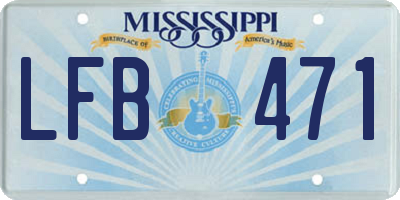 MS license plate LFB471