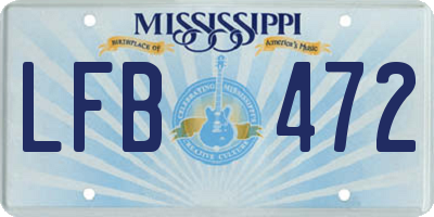MS license plate LFB472