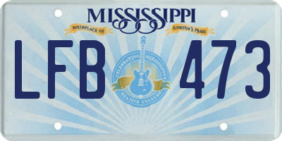 MS license plate LFB473