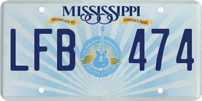 MS license plate LFB474