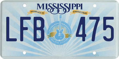 MS license plate LFB475