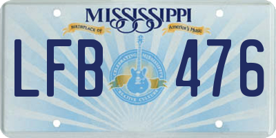 MS license plate LFB476