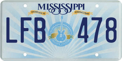 MS license plate LFB478