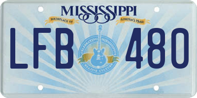 MS license plate LFB480