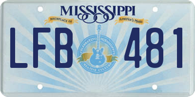 MS license plate LFB481
