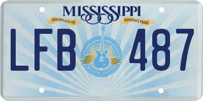 MS license plate LFB487