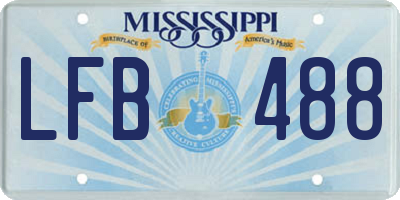 MS license plate LFB488