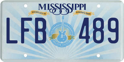 MS license plate LFB489