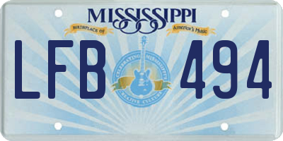MS license plate LFB494