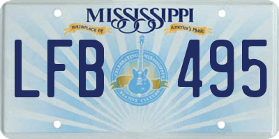MS license plate LFB495