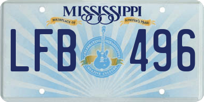 MS license plate LFB496