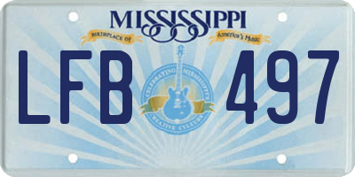 MS license plate LFB497