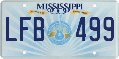 MS license plate LFB499