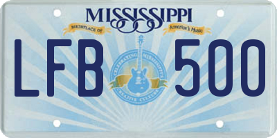 MS license plate LFB500