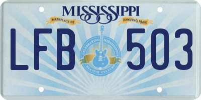 MS license plate LFB503