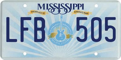 MS license plate LFB505