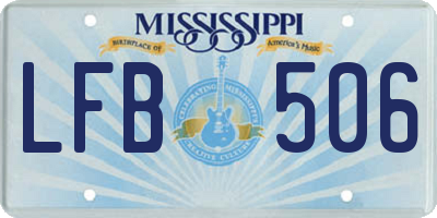 MS license plate LFB506