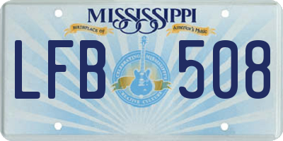 MS license plate LFB508