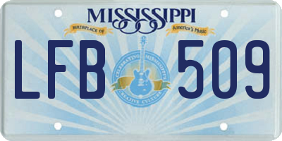 MS license plate LFB509