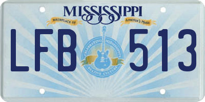MS license plate LFB513
