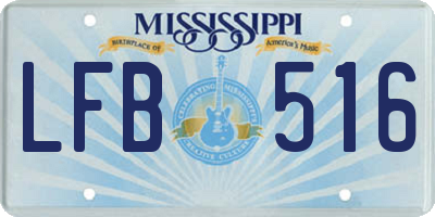 MS license plate LFB516