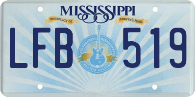 MS license plate LFB519