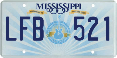 MS license plate LFB521