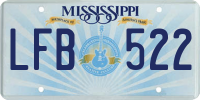 MS license plate LFB522