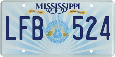 MS license plate LFB524