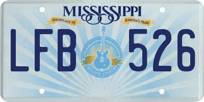 MS license plate LFB526