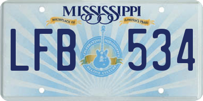 MS license plate LFB534