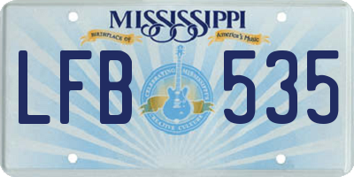MS license plate LFB535