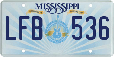 MS license plate LFB536
