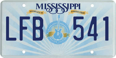 MS license plate LFB541
